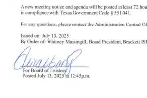 Brackett ISD Board Meeting Update